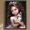 Diamond Painting -DIY Full Square Drill Girl with Pet(35x45cm)