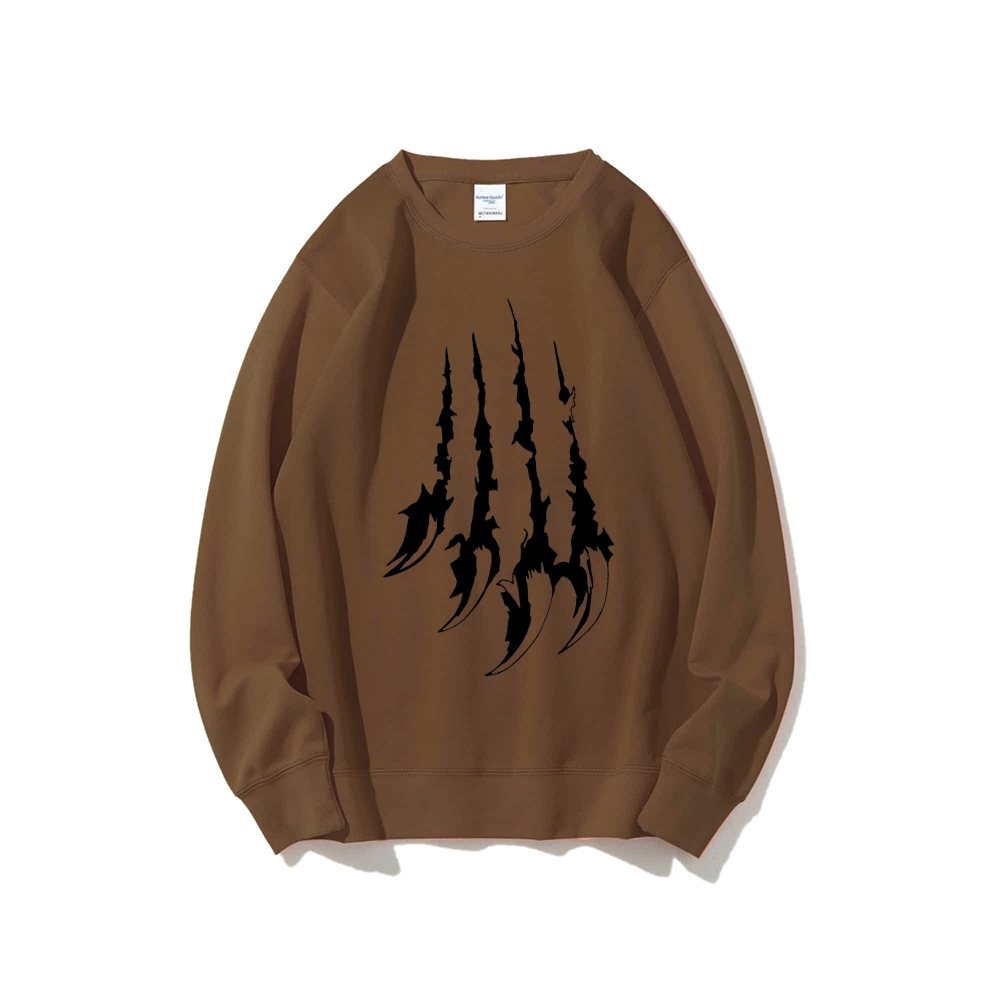 Feral Imprint: The Beast's Claw Mark Crew Neck Sweatshirt