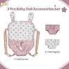 12"-16" Reborn Baby Doll Pink and White Suspender 3 Pcs Set Clothing Accessories - RBBI-Myrebornbabydoll&reg; Myrebornbabydoll&reg;