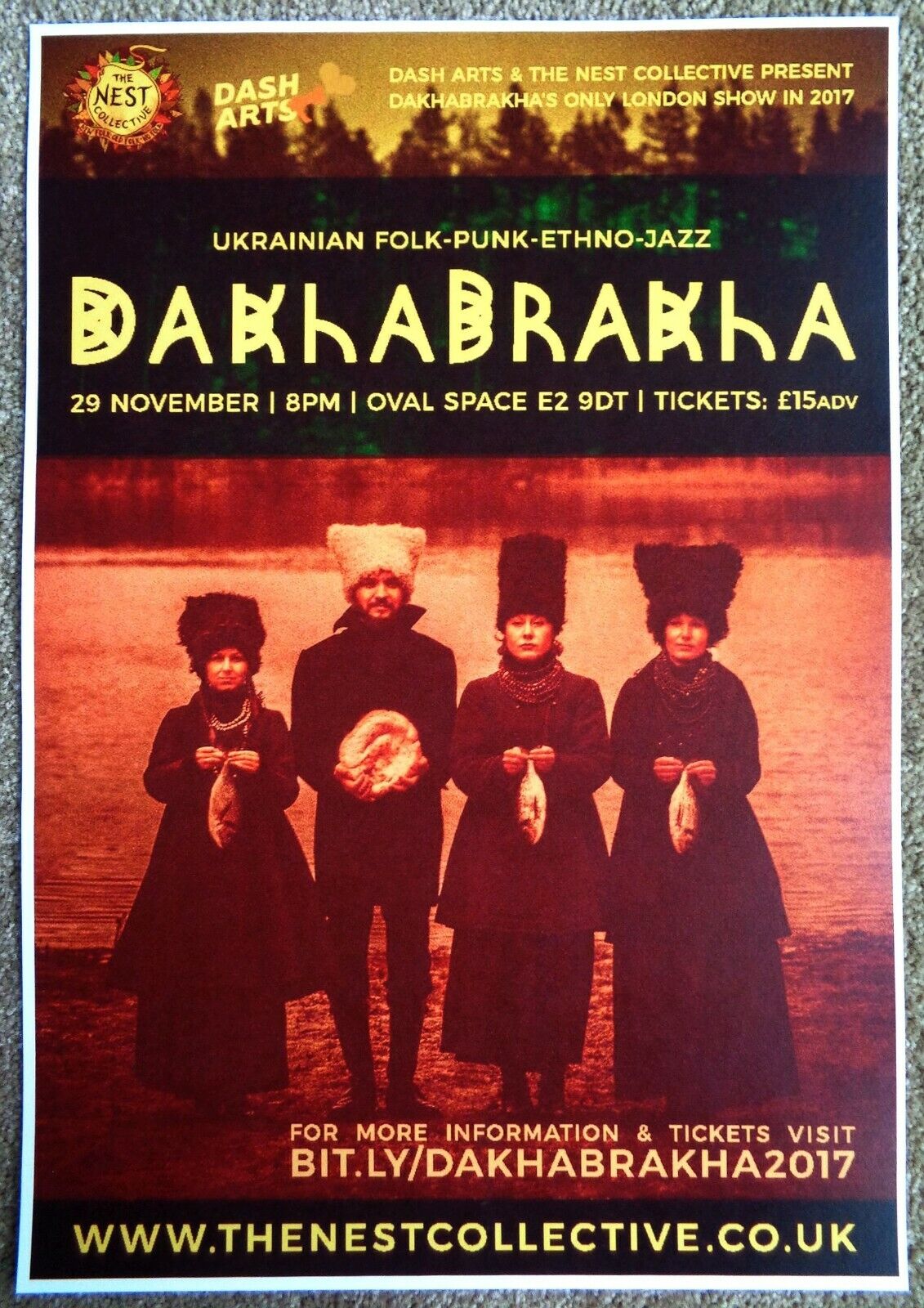 DAKHABRAKHA 2017 Gig POSTER London United Kingdom Concert Ukraine