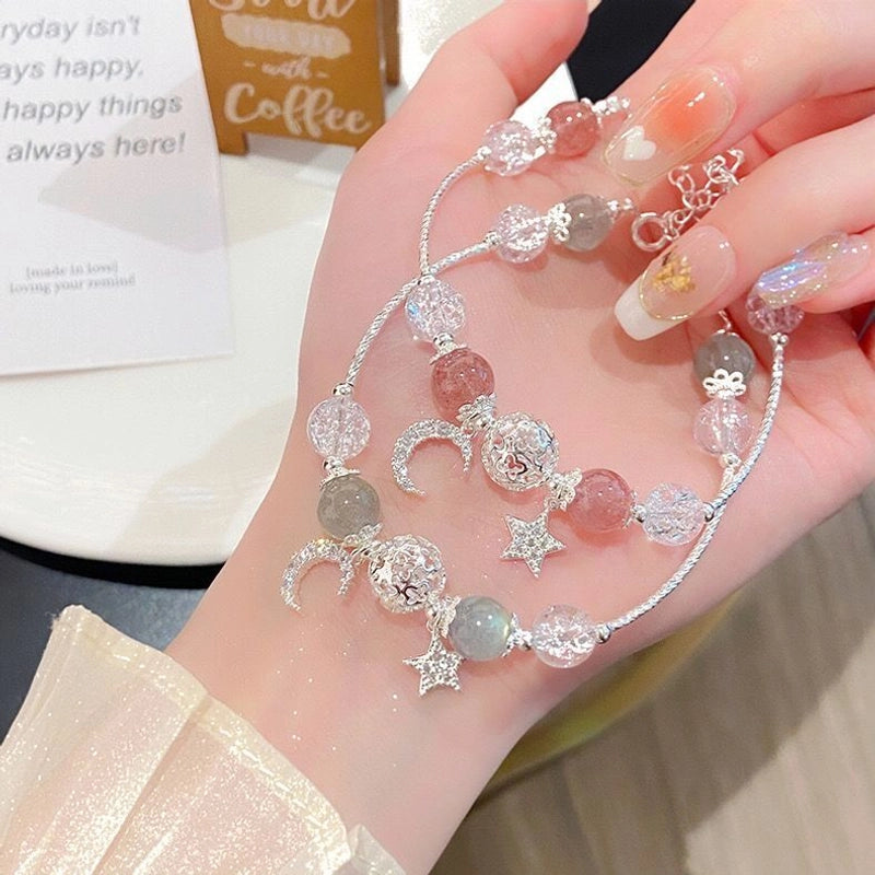Star Moon Fairy Tale Super Sweet Moon Star Bracelet Small Fresh Design Light Luxury Fashion Galaxy Starry Sky Girl Jewelry