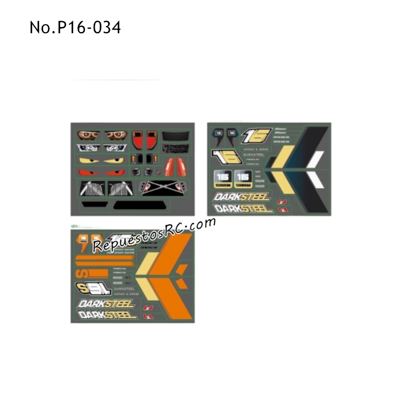 UDIRC UD1610S Piezas para coches RC Pegatinas P16-034