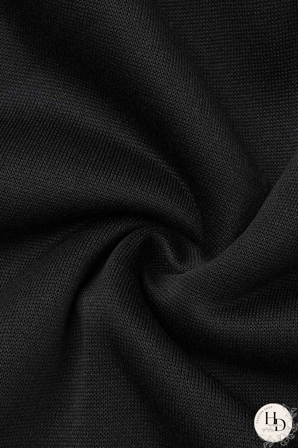 Black Fashion Casual Letter Print Basic Hooded Collar Plus Size Two Pieces