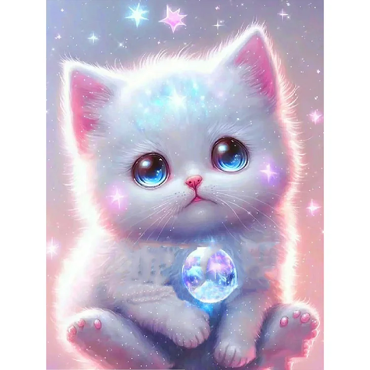 Dream Cat 30*40CM(Canvas) Full Round Drill Diamond Painting gbfke