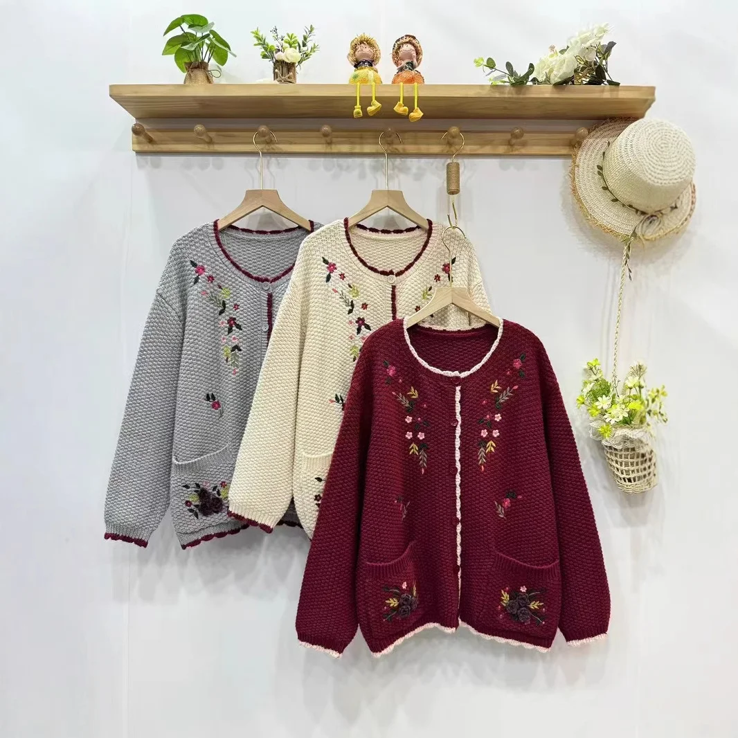 Chicfifth Sweater Women Winter Long Sleeve High Quality Autumn Vintage Top Knitted Cardigan