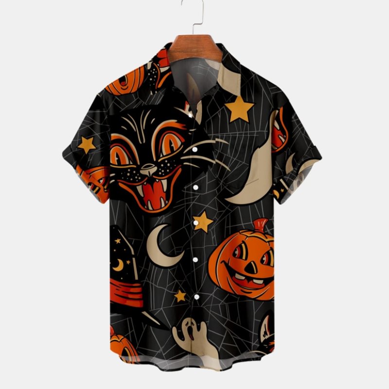 Men's Causal Halloween Short Sleeve Shirt 