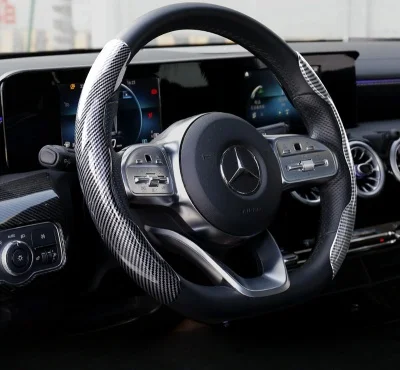 Car Steering Wheel Cover Water Transfer Carbon Fiber Pattern Ultra-thin Sweat-absorbent Anti-slip Steering Wheel Cover