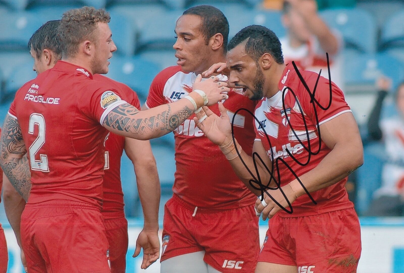 ENGLAND HAND SIGNED RYAN ATKINS 12X8 Photo Poster painting RUGBY LEAGUE 2.