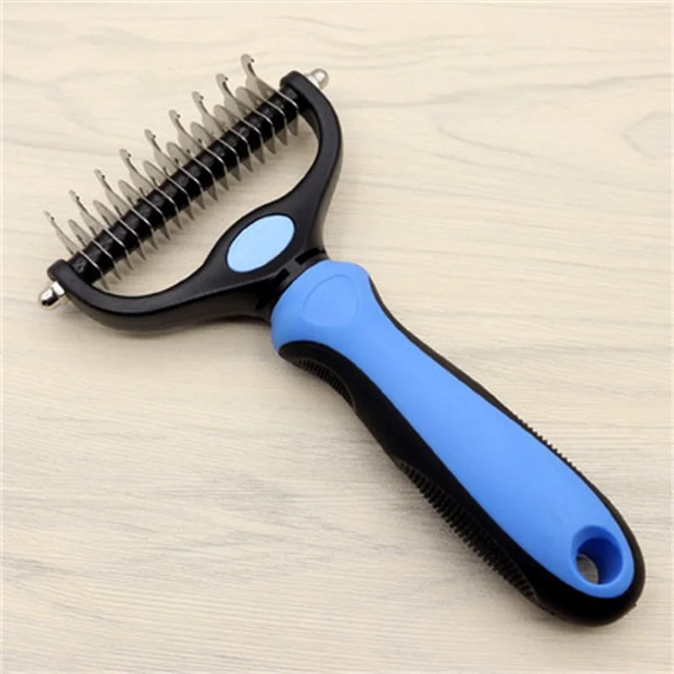 🐶 Pet Grooming Tool - 2 Sided Undercoat Rake for Cats Dogs Brush 🐱