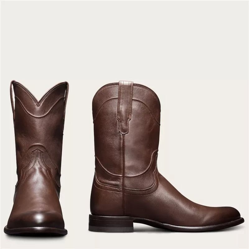 SURSELL Men's Vintage Versatile Roper Boots