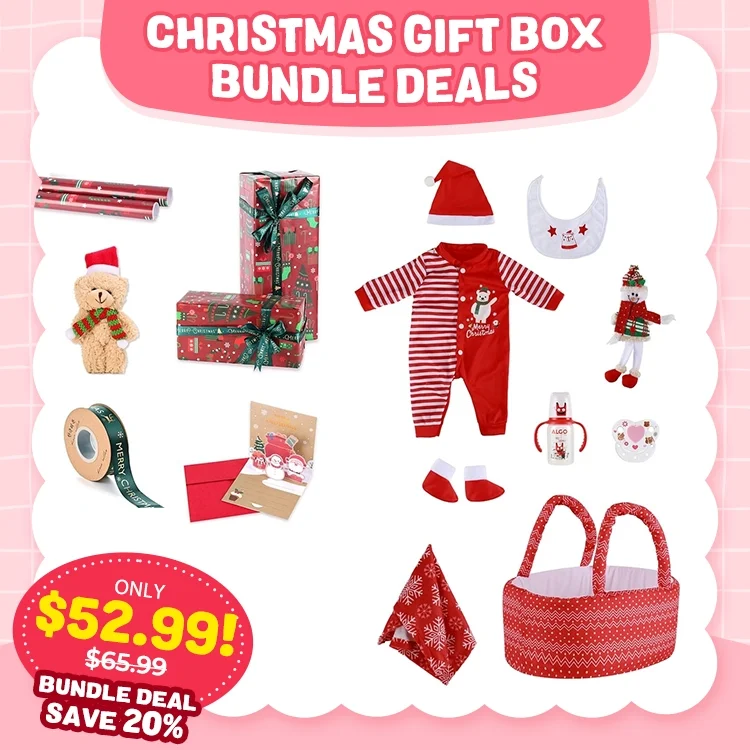  [Combo Special] 17"-22" Reborn Baby Doll Christmas Gift Themed DIY Packing Materials & Christmas Sets 13 or 14 Pcs Clothing & Accessories Bundle - Reborndollsshop®-