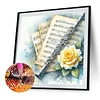 Musikinstrument Rose 5d DIY Runde Vollbohrer Dimond Gem&auml;lde Kit 40x40cm