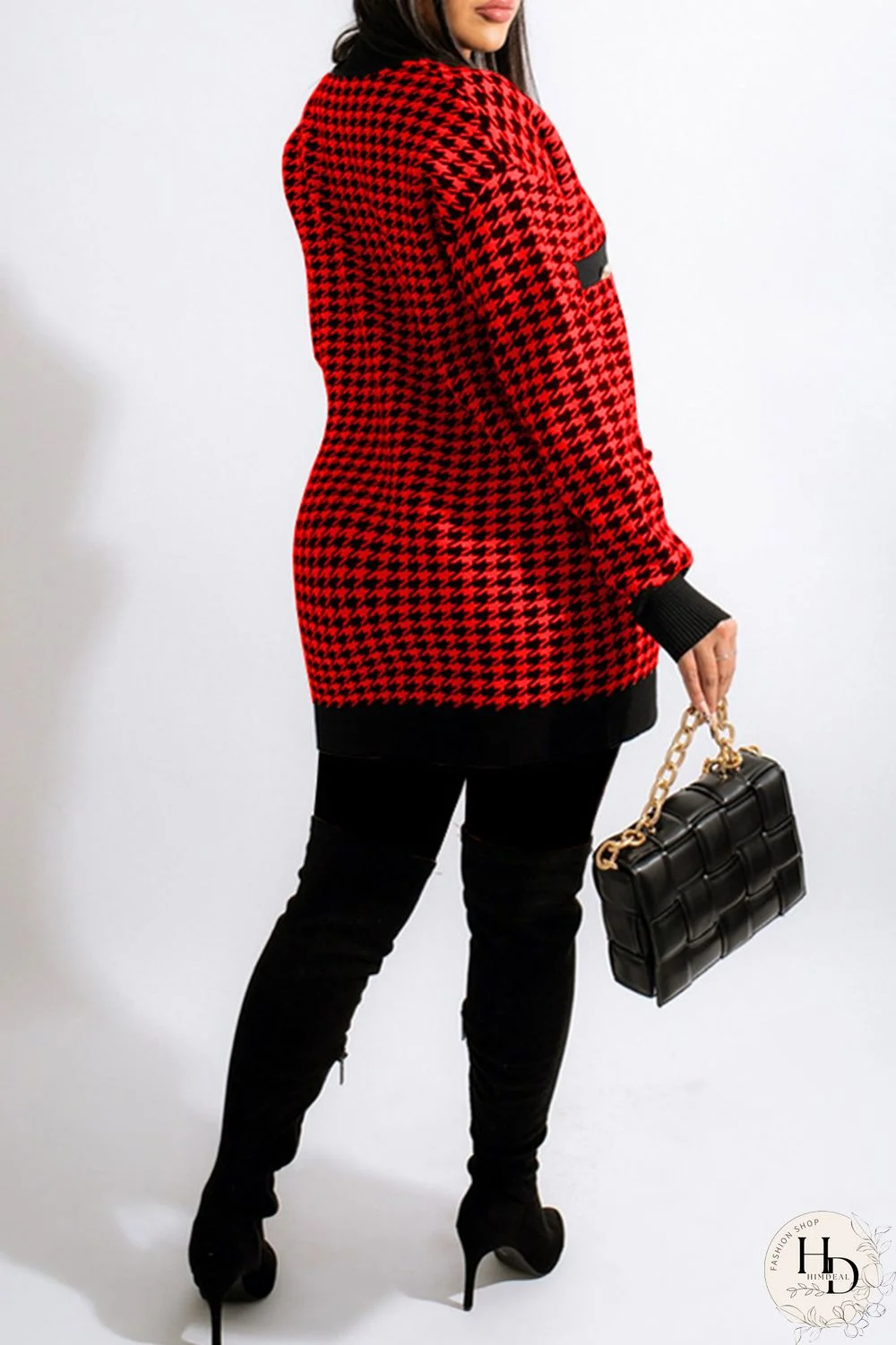 Red Fashion Casual Print Patchwork Cardigan V Neck Outerwear
