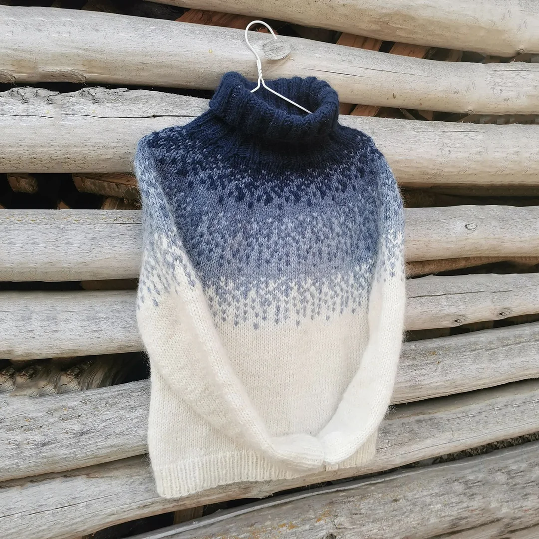 Vintage Fairman Island Contrast Turtleneck Sweater