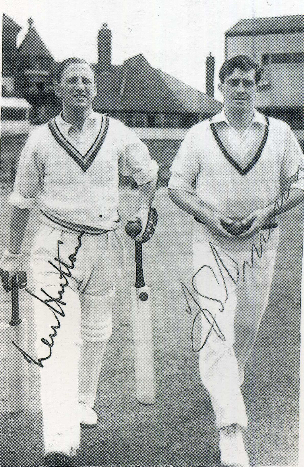 LEN HUTTON / FRED TRUEMAN Signed Photo Poster paintinggraph Yorkshire England Cricket preprint