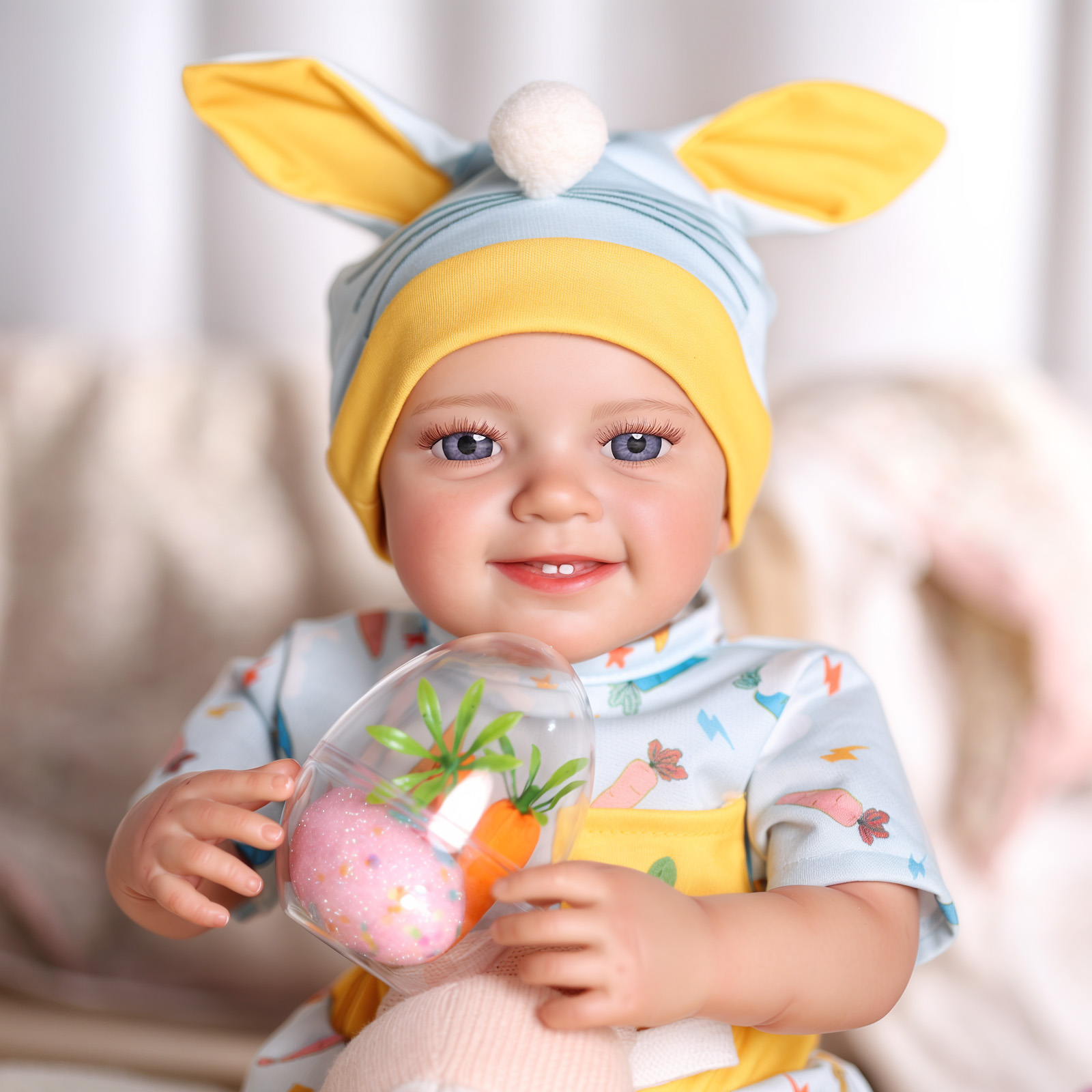 Babeside Smiling Reborn Baby Leen 20'' Little Infant Girl Best Gift for Kids Easter-Vinyl Body(No-Function)