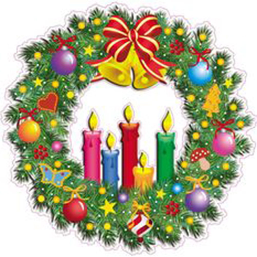

Candle Gift Wreath - Round Drill Diamond Painting - 40*40CM, 501 Original
