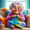 Grandma Knitting A Sweater-11CT Stamped Cross Stitch 50*50cm/19.69*19.69in