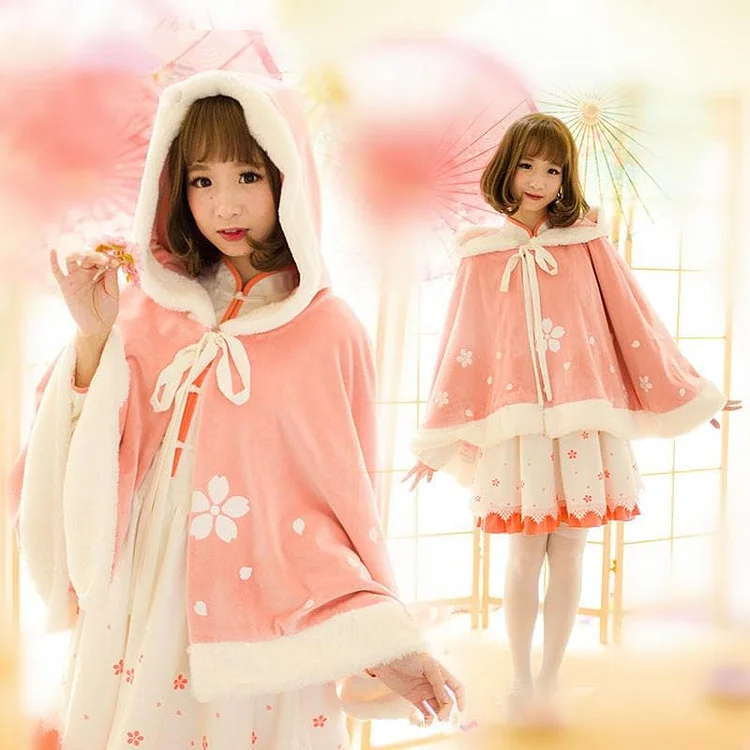 S/M/L Chinese Snow Sakura Cape/Dress SP154653/SP154693