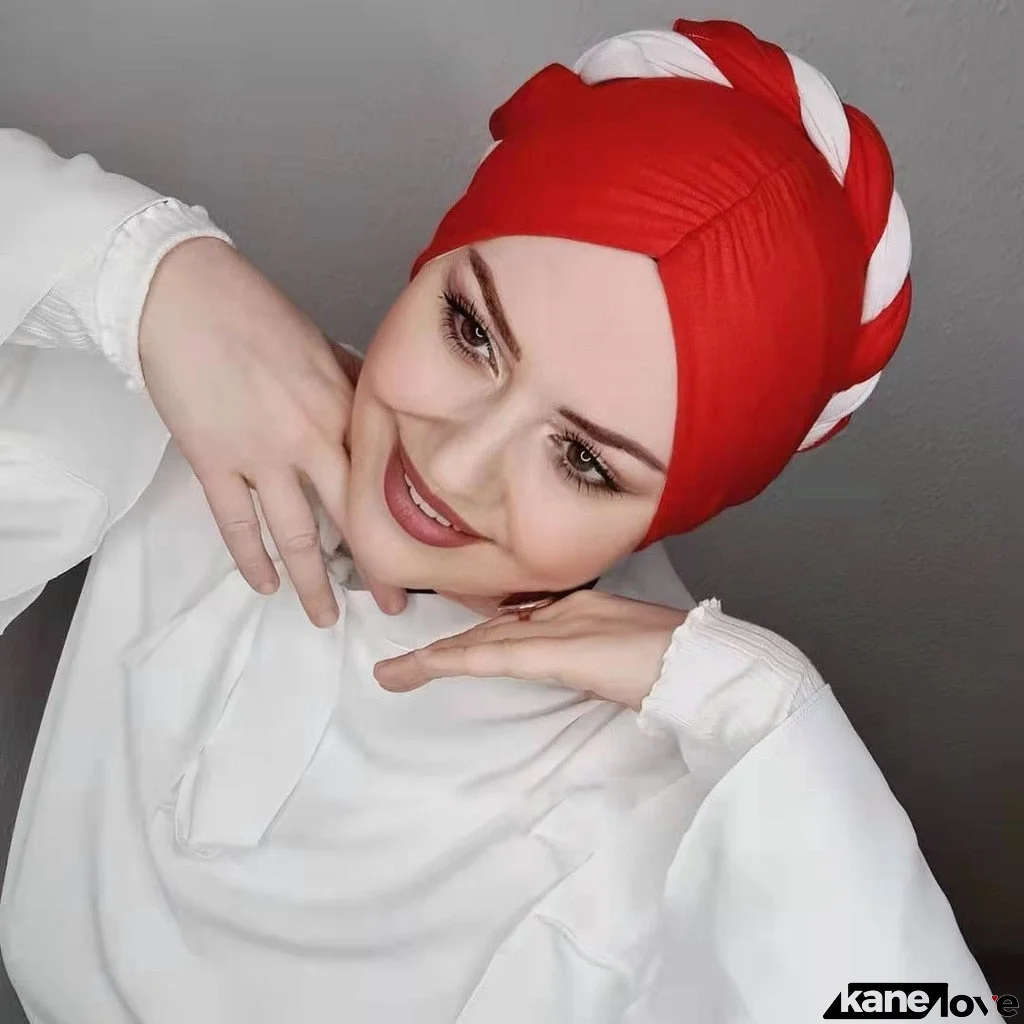 Women's Arabian Modal Headwear Mixed Colors Pattern Casual Hijabs