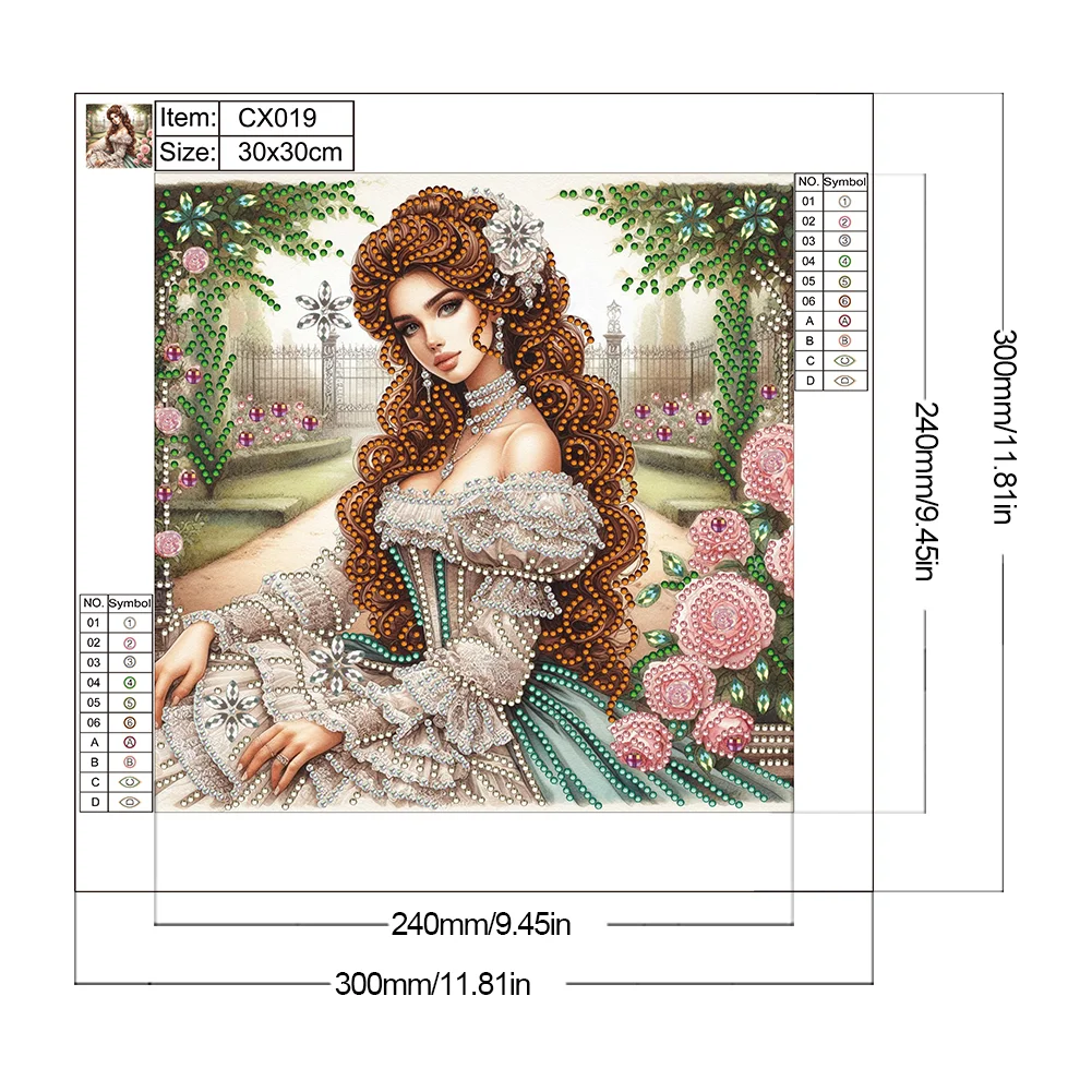 Diamond Painting - Partial Special Shaped Drill - Garden Lady(Canvas|30*30cm)