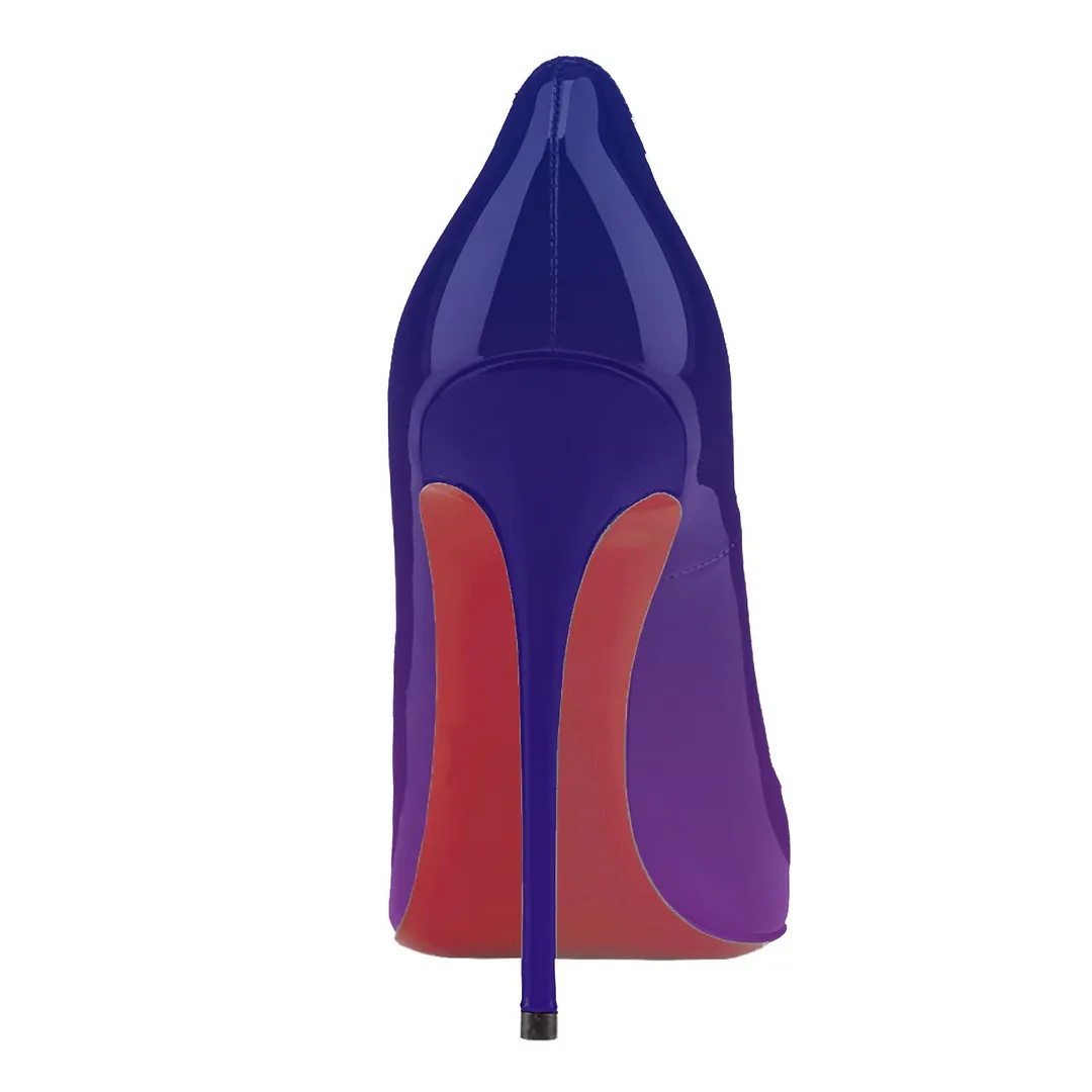 4.72"  Red Bottom Gradient High Heels Fashion Pumps Patent-vocosishoes