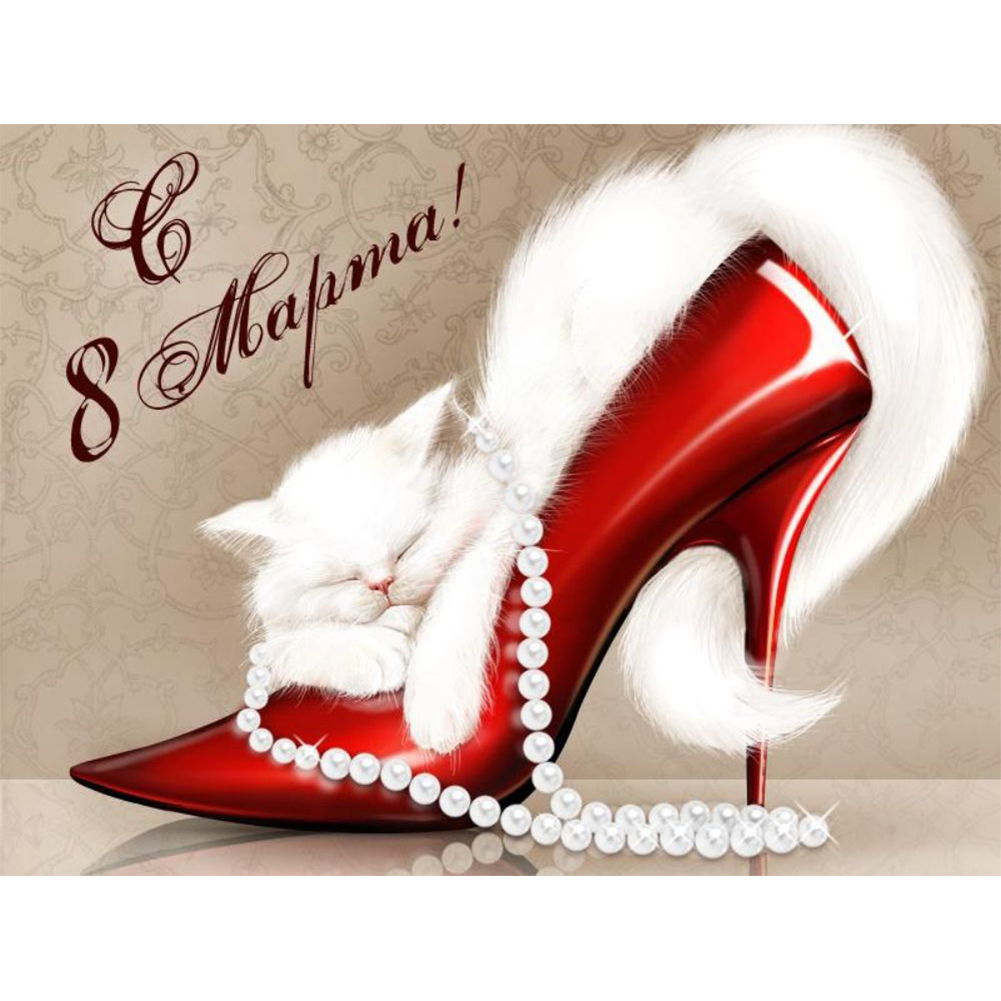

Cat High Heels - Round Drill Diamond Painting - 40*30CM, 501 Original