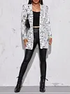 Fashion Graffiti Printed Buttoned Long Sleeve Urban Blazer Outerwear