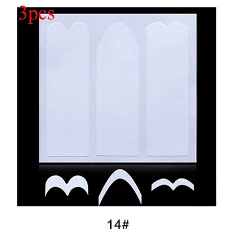 1 Sheet White French Manicure Strip Nail Art Form Fringe Tip Guides Sticker DIY Line Tips Decoration Tool-Nail Inspo