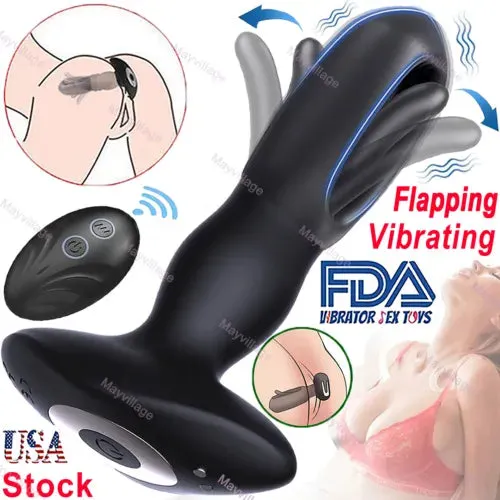 pornhint Pornhint Flapping Anal Butt Plug Dildo Vibrator Prostate Massager Sex Toys for Women Men