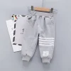 Kid Baby Boy Casual Sports Bunch Pants Solid Stripe Pants