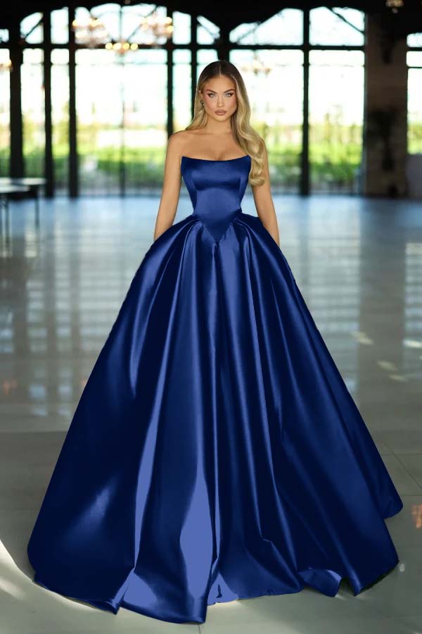 Daisda Green Strapless Long Prom Dress A-Line Sleeveless 
