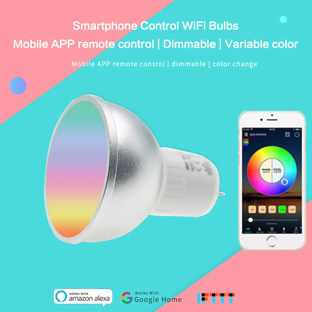 RGB-Dimmung und Farbwechsel Smart-WLAN-Glühlampe Fernbedienung APP-Fernbedienung Alexa-Sprachsteuerung Smart-Glühlampe RSH-MR16-WiFi Deutsche Aktionsprodukte Full Strike Gmbh