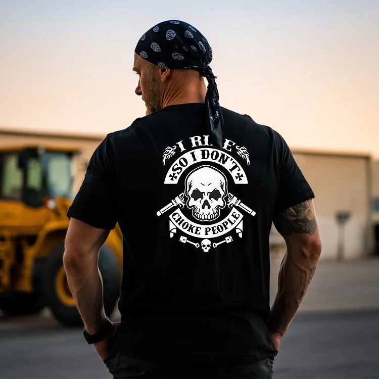 "I RIDE SO I DON'T CHOKE PEOPLE" Skull T-shirt, Gen X  Custom Year Of Birth T shirt, Cotton Tee Shirt