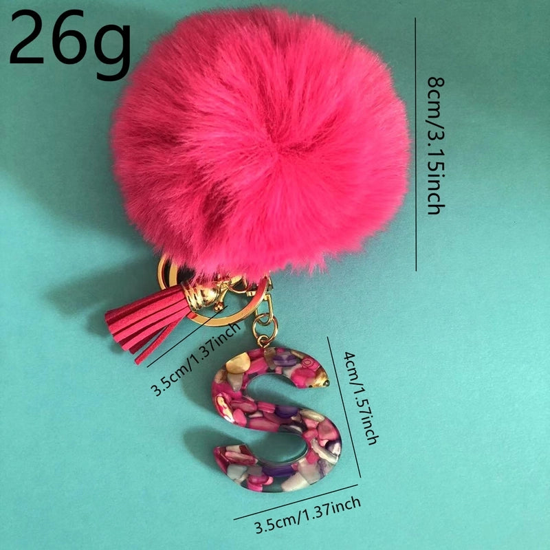 Minimalist Commute Letter Hairball Resin Unisex Bag Pendant Keychain