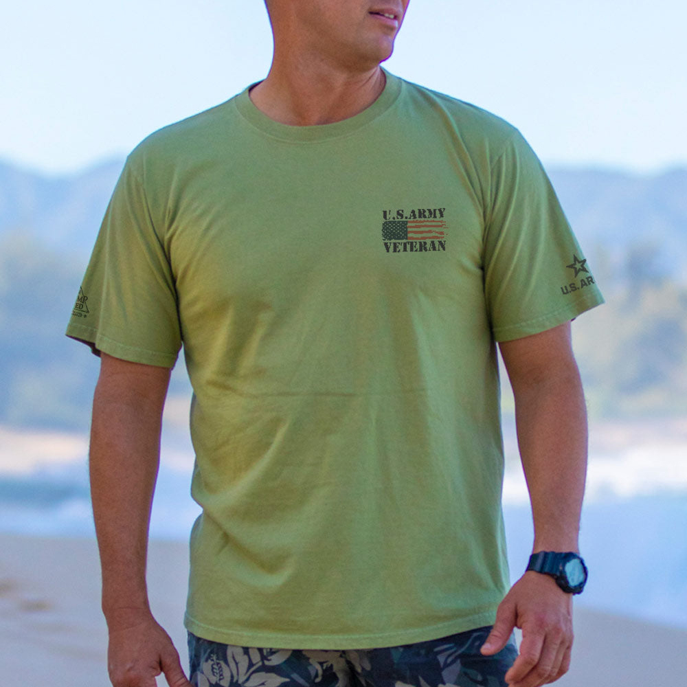 U.S. Army Veteran Olive Green T-Shirt for Men - Perfect for Casual Wear and Military Appreciation