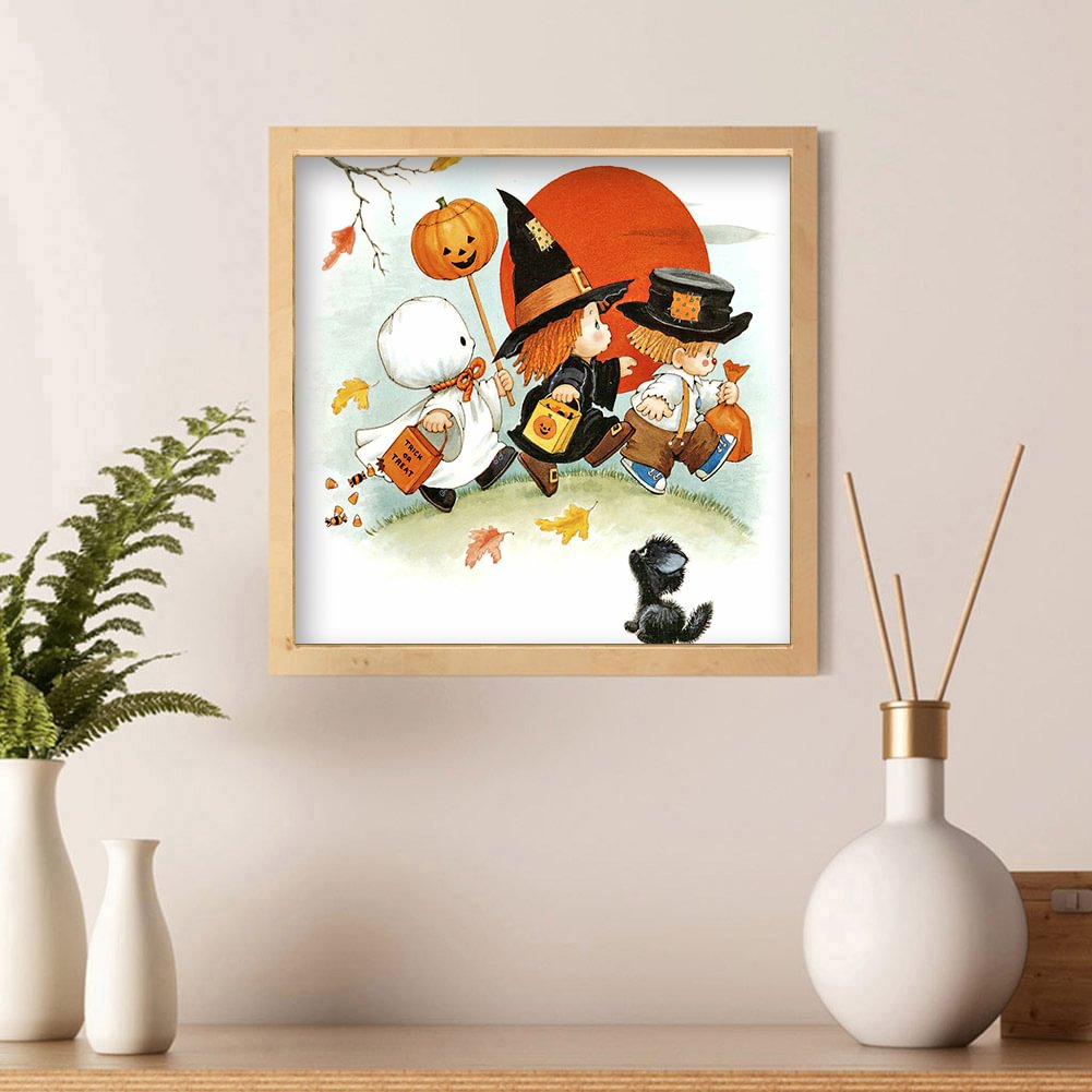 Full Round Diamond Painting Halloween Pumpkin (30*30cm)