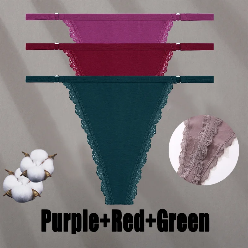 Billionm Sexy Lace Panties for Women Cotton Underwear Thong With Hollow Out Hook G-String Female Breathable Intimates Lingerie