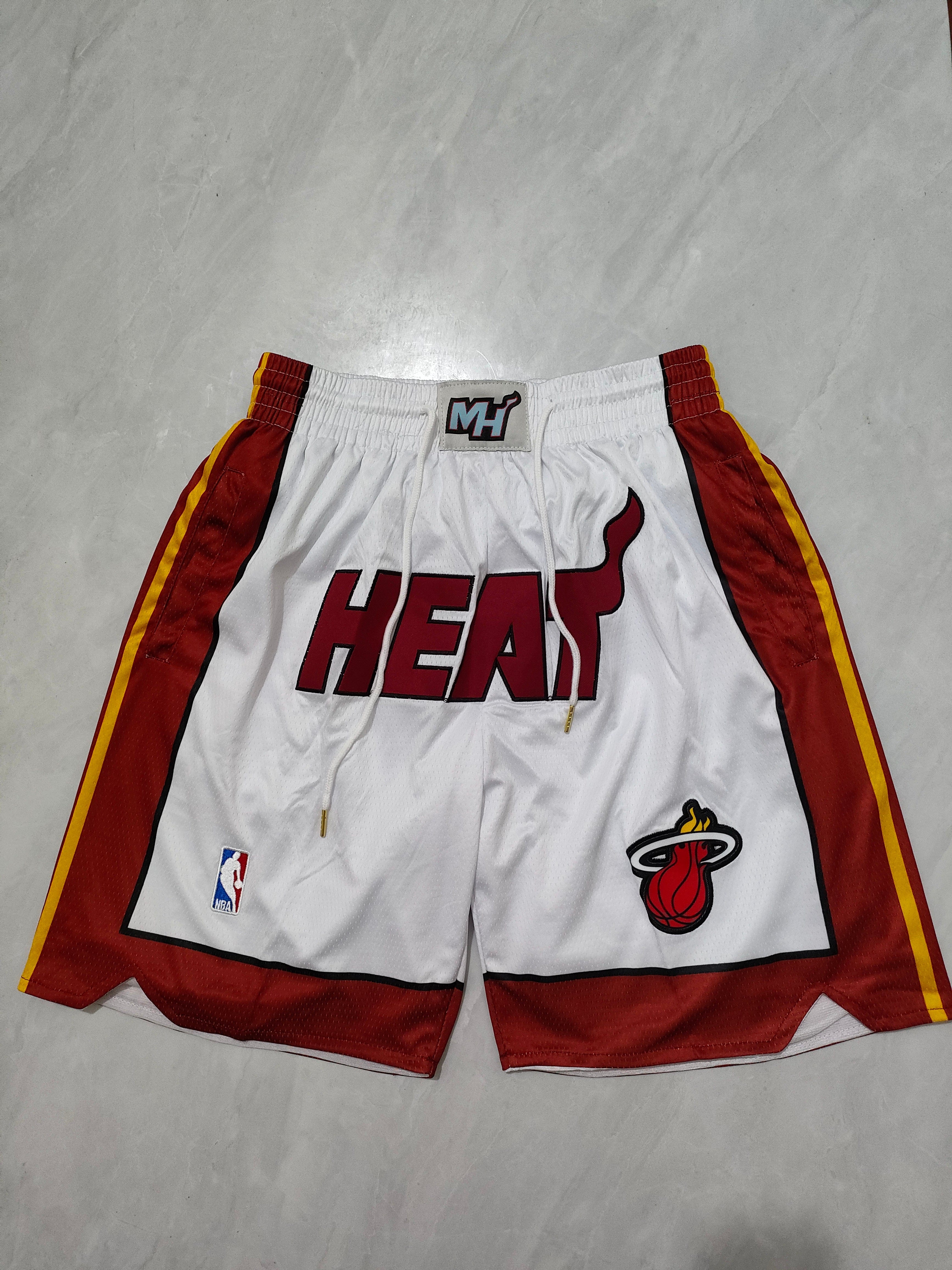 Miami Heat White Regular Pocket Pants Shorts