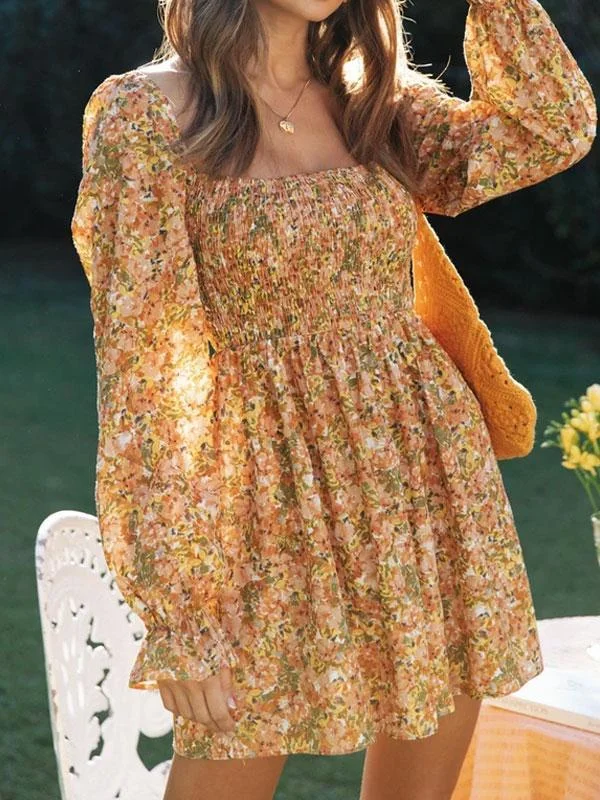 Long sleeve floral dress