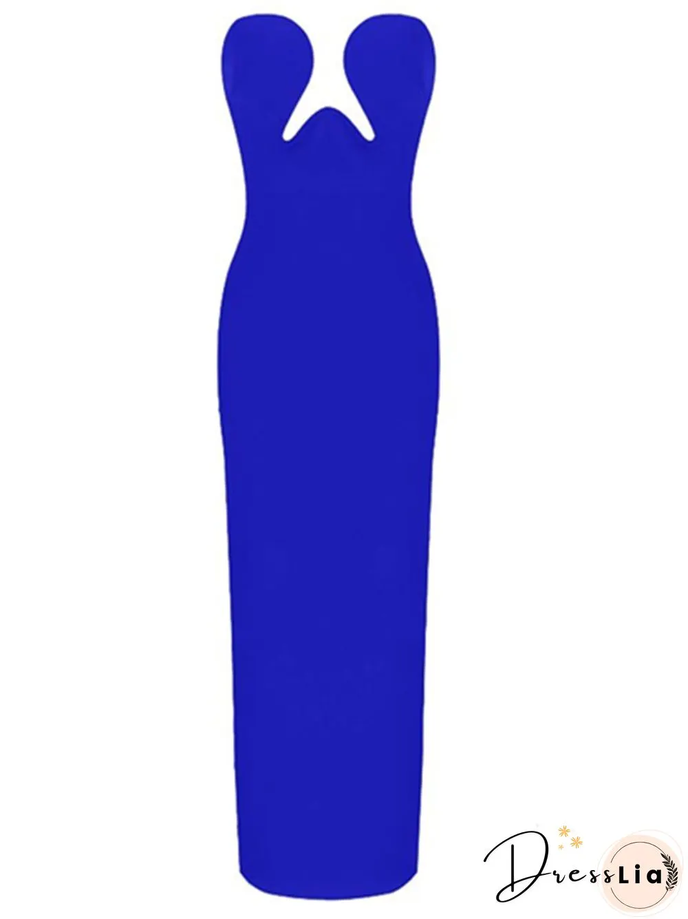 Womens Winter Sexy Strapless Backless Split Black Maxi Long Bodycon Bandage Dress Elegant