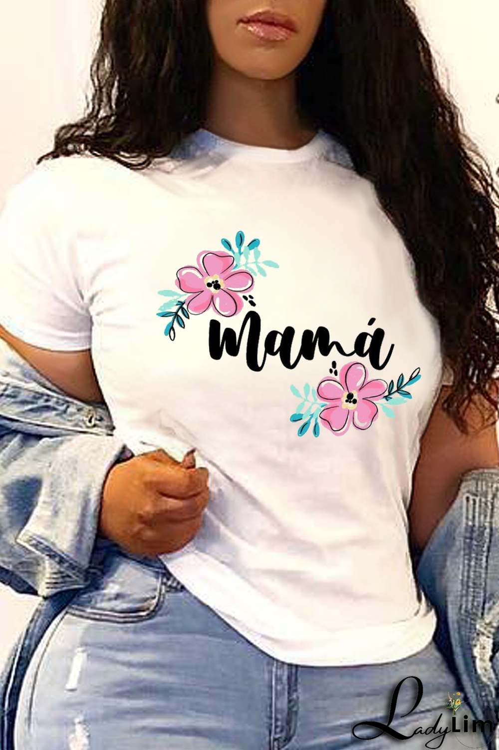 Red Street Vintage Print Patchwork Letter O Neck T-Shirts