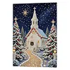 (30x40cm)Christmas Church Pearl Painting Art Kits With Inner Frame Pearl Gem Paintings Picture Arts Craft for Adults Beginners Home Wall Decor