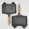 Cast Iron Egg Frying Pan Pre-Seasoned Skillet Chefs Pan for Indoor & Outdoor Use