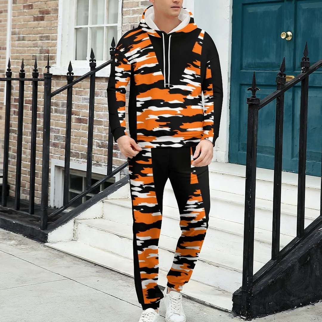SFNEEWHO Bengals Tiger Men's Tracksuit 2 Piece Hoodie Sweatsuit Sets Guys  Streetwear Jogging Athletic Suits S-5Xl 45.70