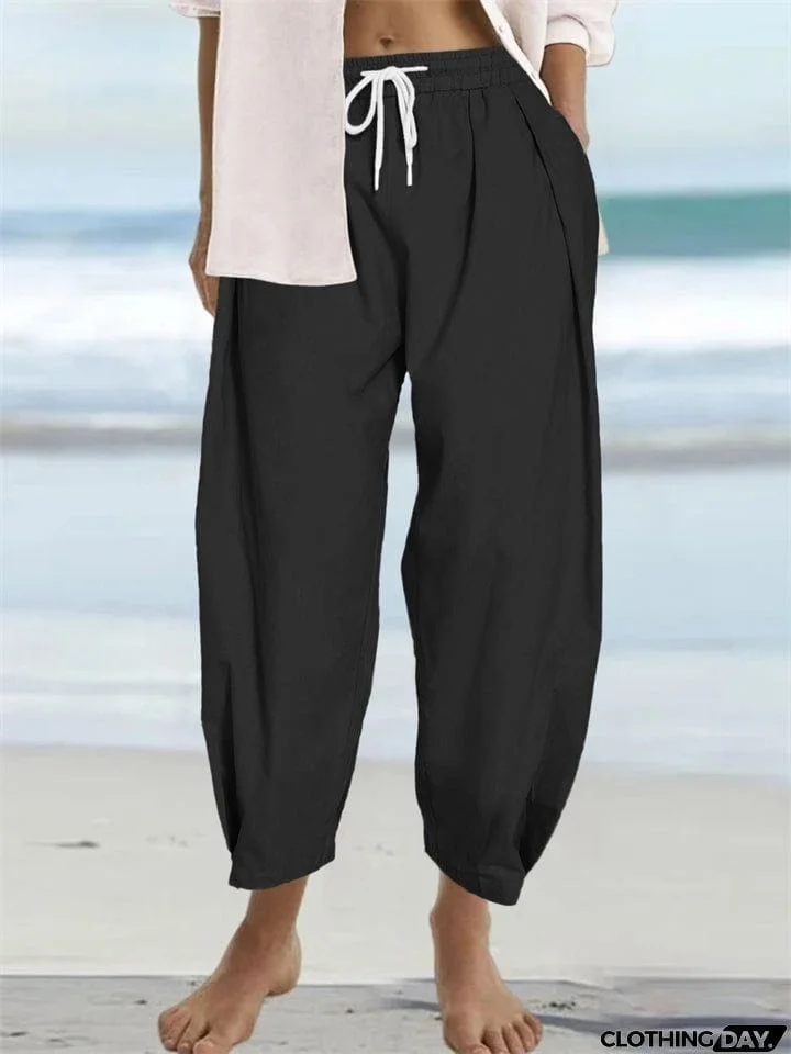 Ladies Casual Plus Size Loose-fitting Beach Pants
