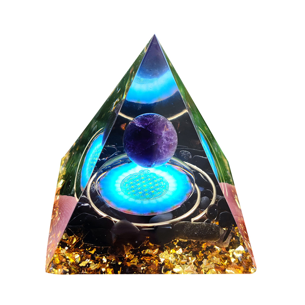 5cm Natural Stone Orgonite Pyramid Heal Crystal Orgone Energy Generator (A)