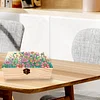 5D DIY Diamond Painting Handmade Wood Storage Box Crystal Storage Case (Flower)