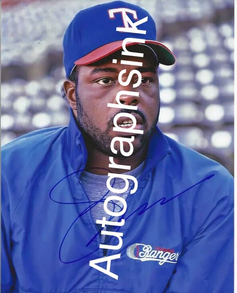 Ellis Valentine autographed 8x10 Texas Rangers#5