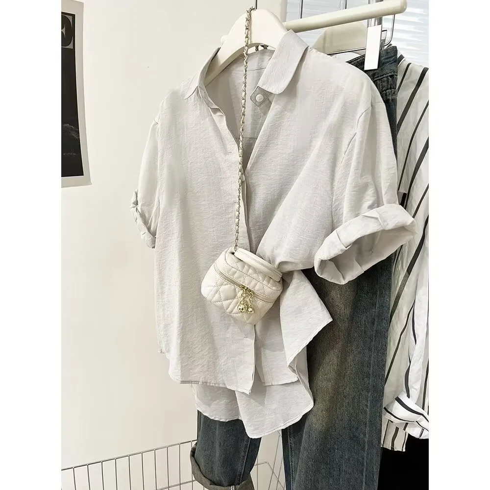 Athvotar Athvotar Short-Sleeved Shirt Women's Summer 2025 Summer New Loose Thin Shirt Niche Design Top